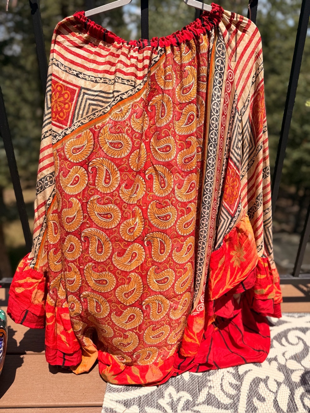 Kantha Bae Wild Rose skirt NWT